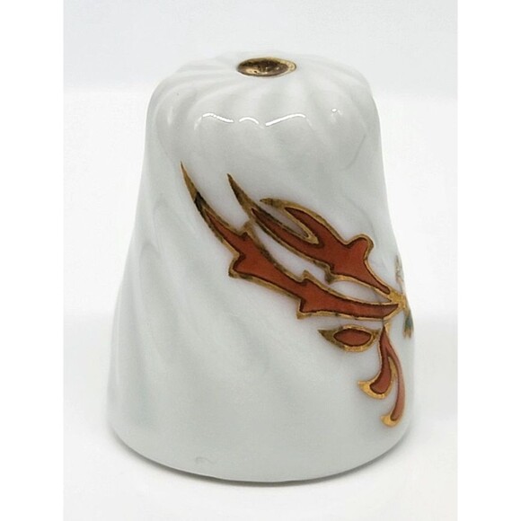 Dragon Scherzer Porcelain Thimble Gold Gilt West Germany Collectible Vintage - Picture 15 of 17